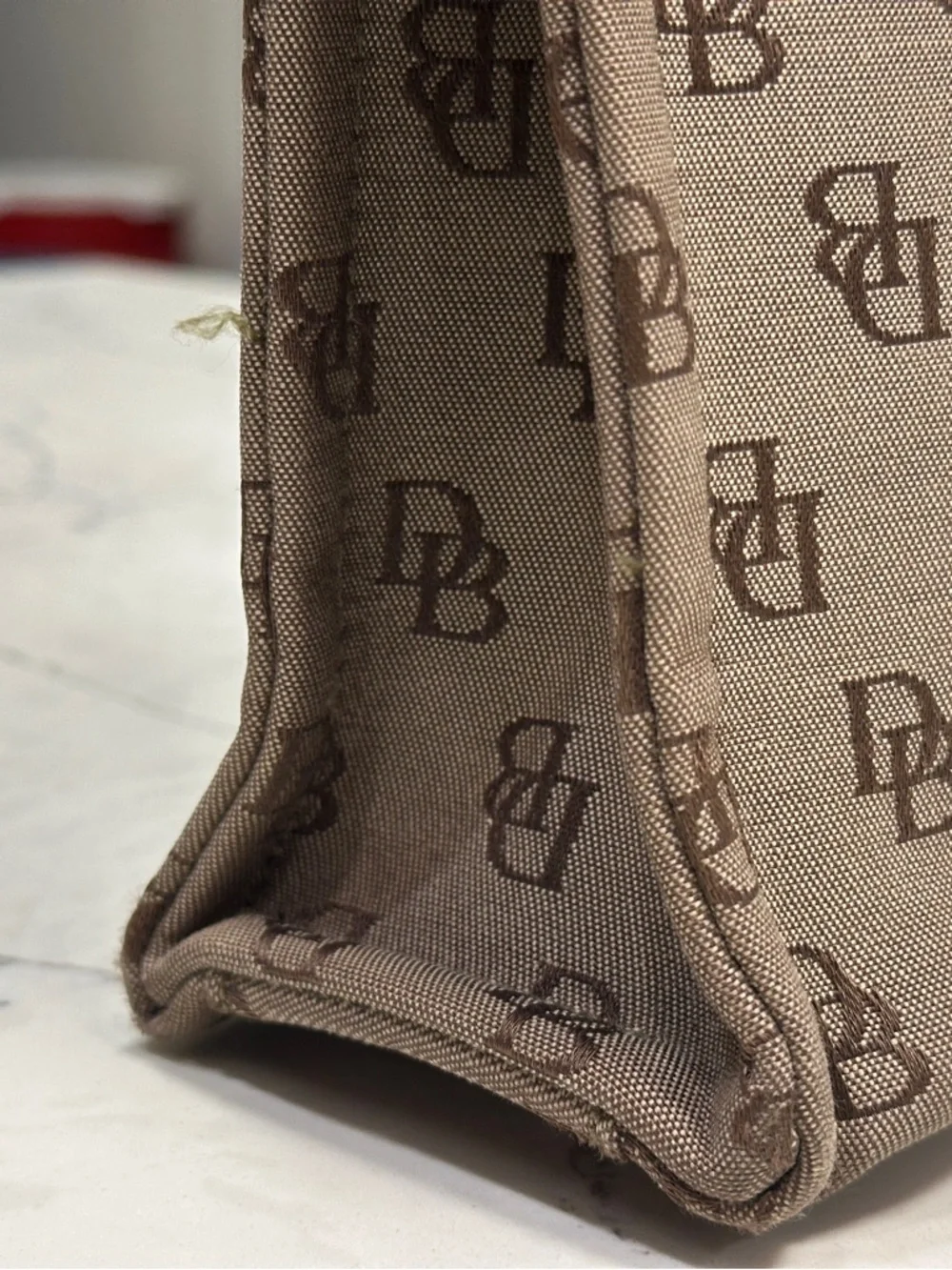Vintage Dooney & Bourke Small Tote Bag – Classic DB Monogram - Picture 8 of 9
